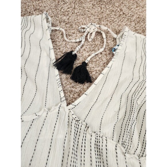 BLUE ISLAND 100% Cotton Long Sleeve Tunic Beach Cover-Up Dress Boho Size Medium - Picture 3 of 6